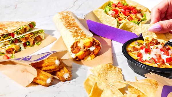 Several Taco Bell menu items.