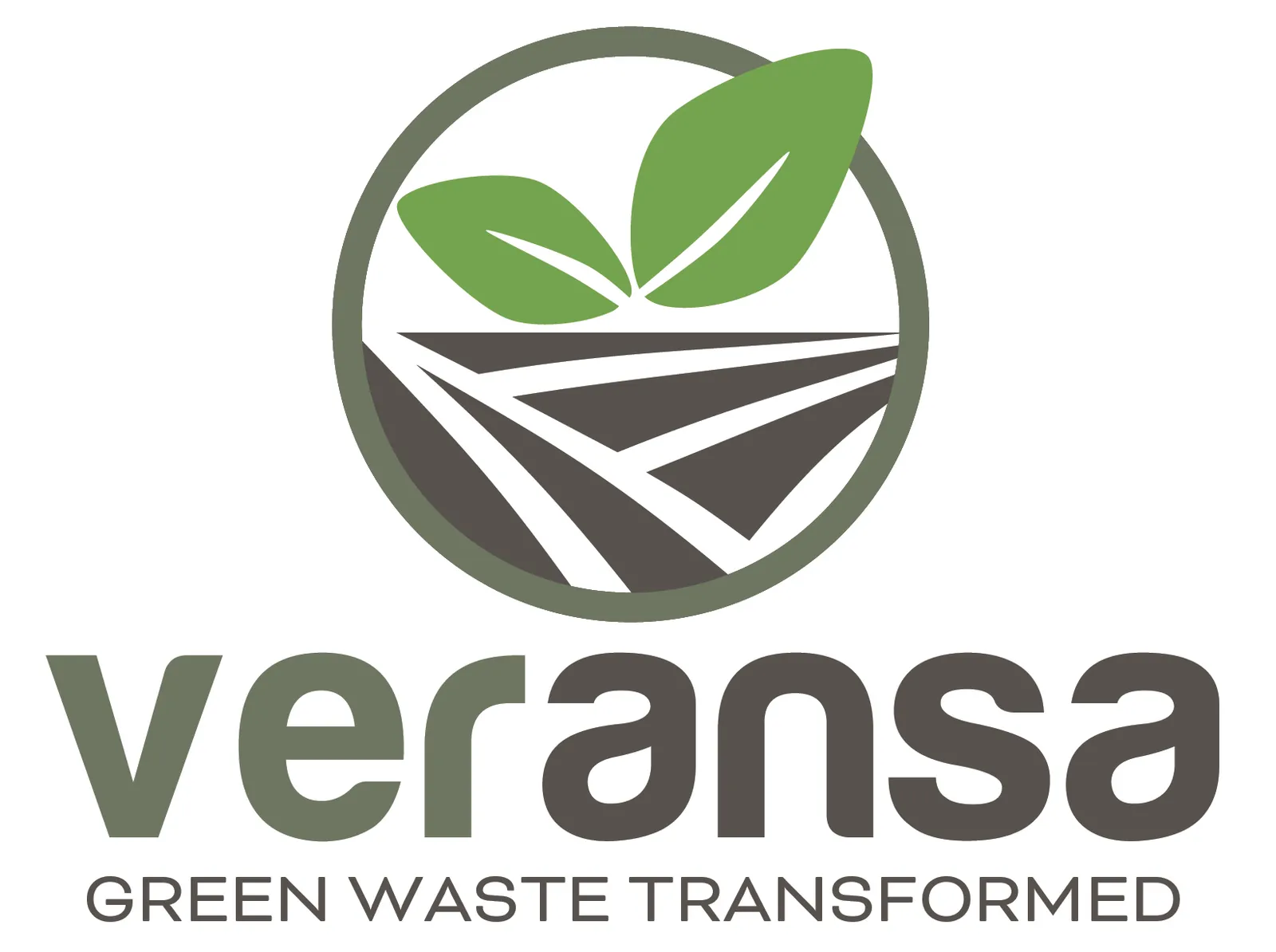 Company logo with green leaves