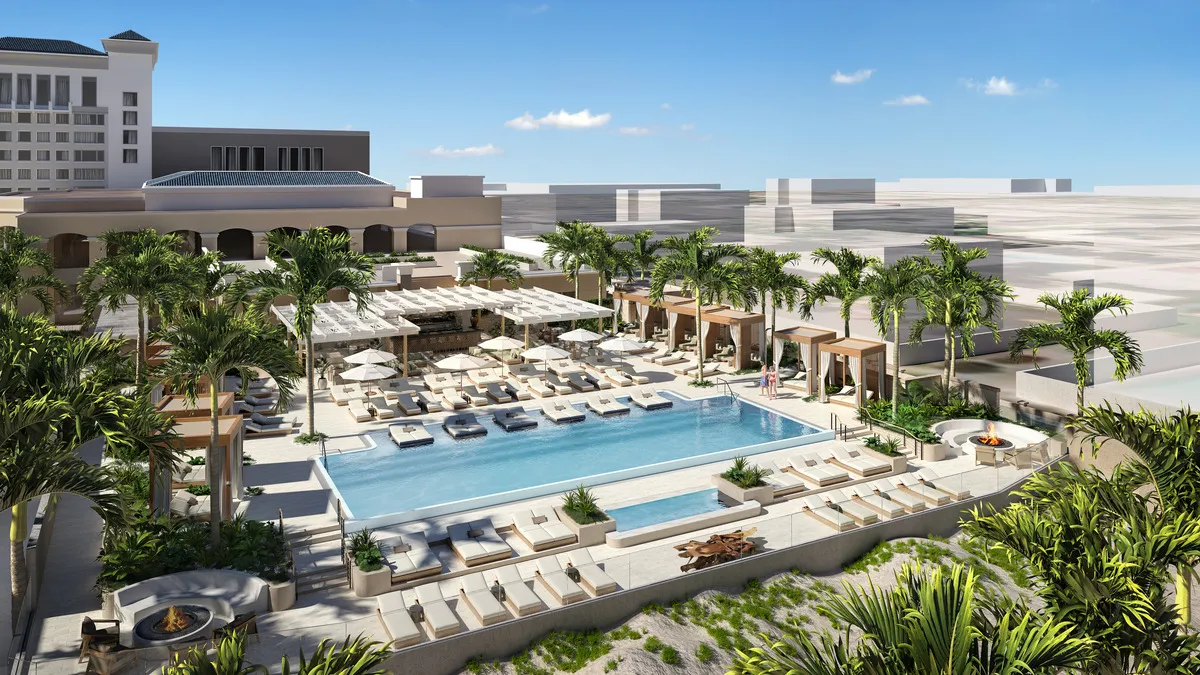 A rendering of the renovated pool.