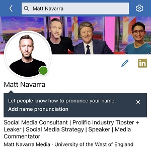 LinkedIn audio for names