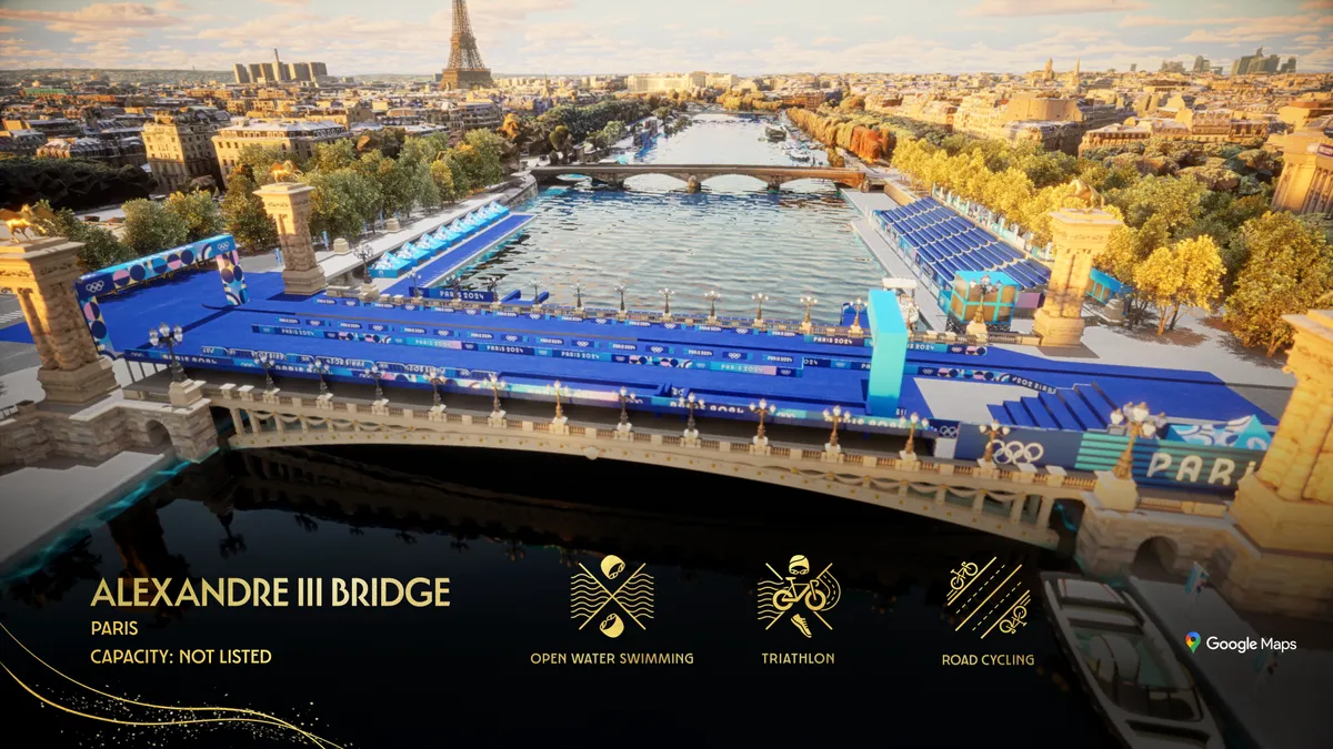 A view of Paris set up for the 2024 Olympics.