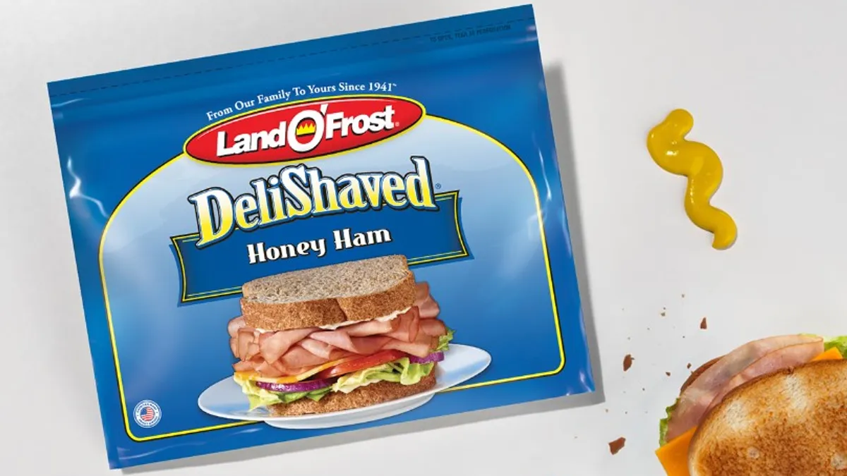 Land O'Frost deli shaved ham package