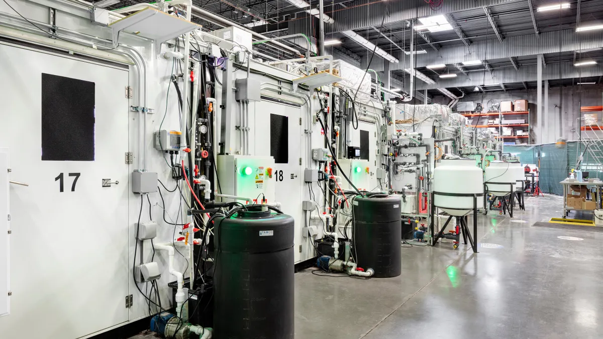 Research pods at Plenty's Laramie, Wyoming, plant science research center.