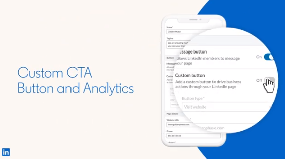 LinkedIn Custom CTA button example