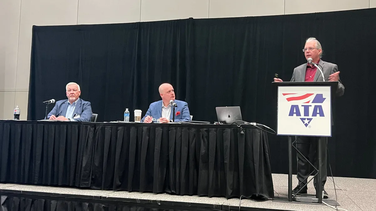 American Central Transport President and COO Phil Wilt, Prime Inc. Director of Operations Jim Guthrie and CarriersEdge President Mark Murrell discuss driver retention in an ATA MCE 2023 session.