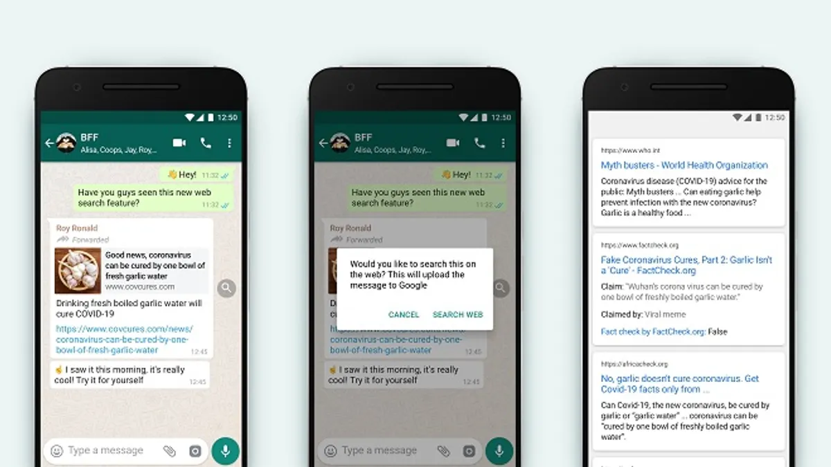 WhatsApp web search