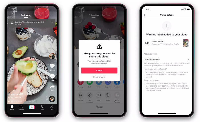 TikTok warning labels