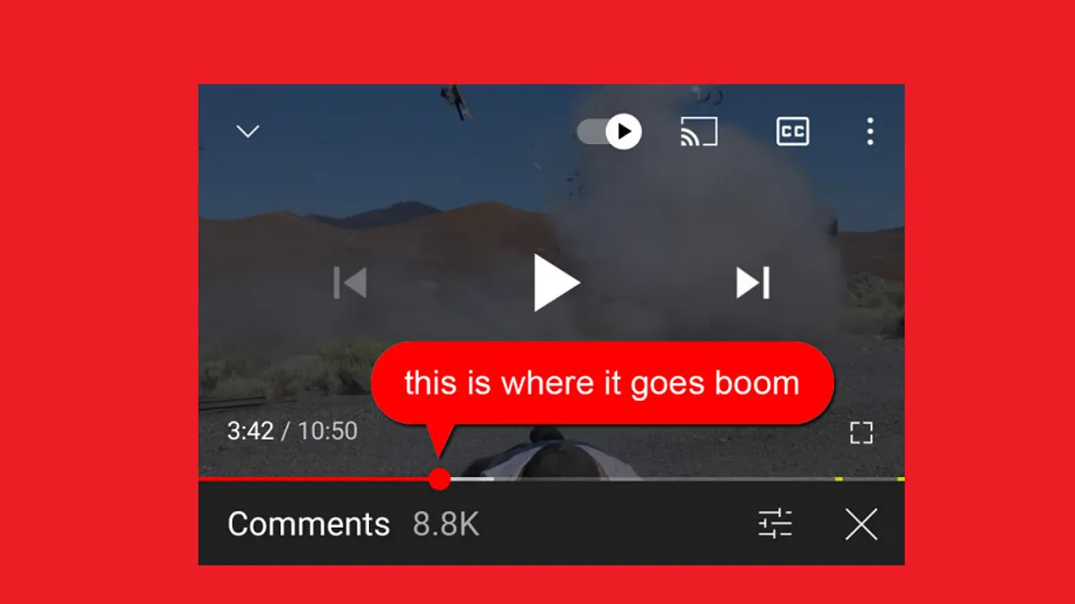 YouTube timed comments