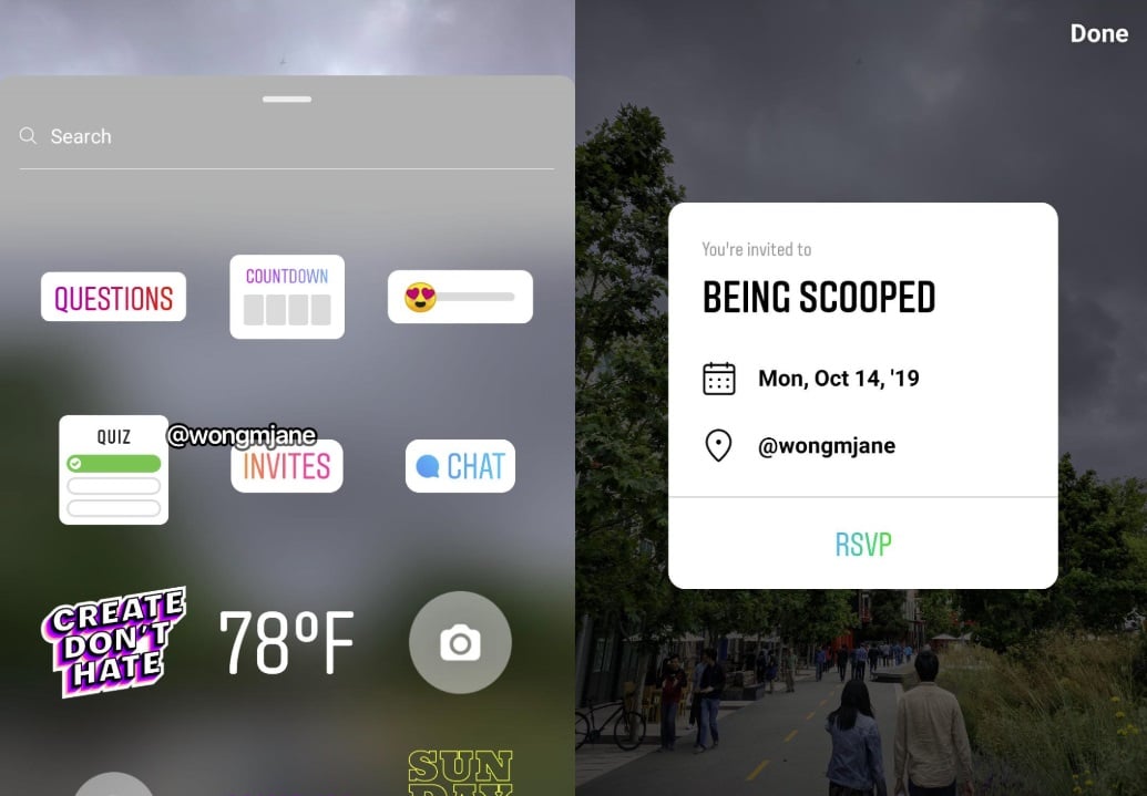Instagram Stories invites sticker