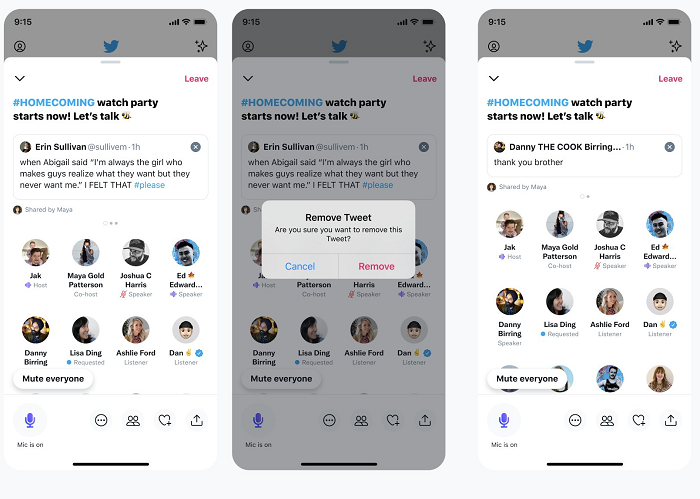 Twitter Spaces pinned tweet