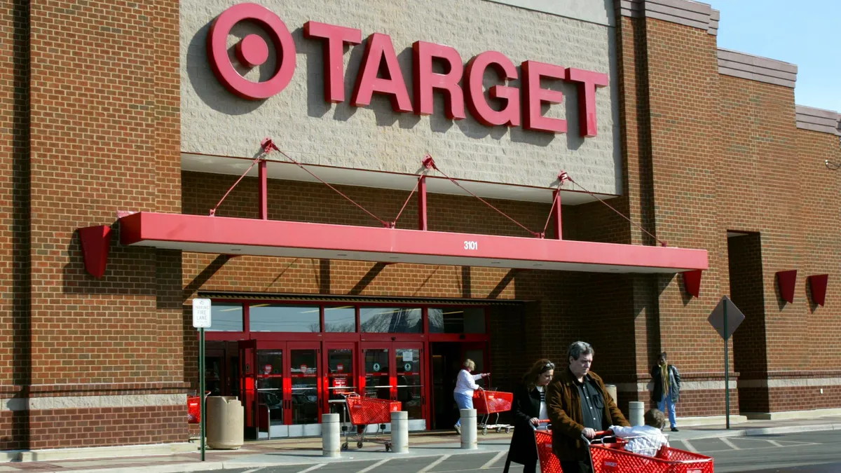 Shoppers seen leaving a Target store.