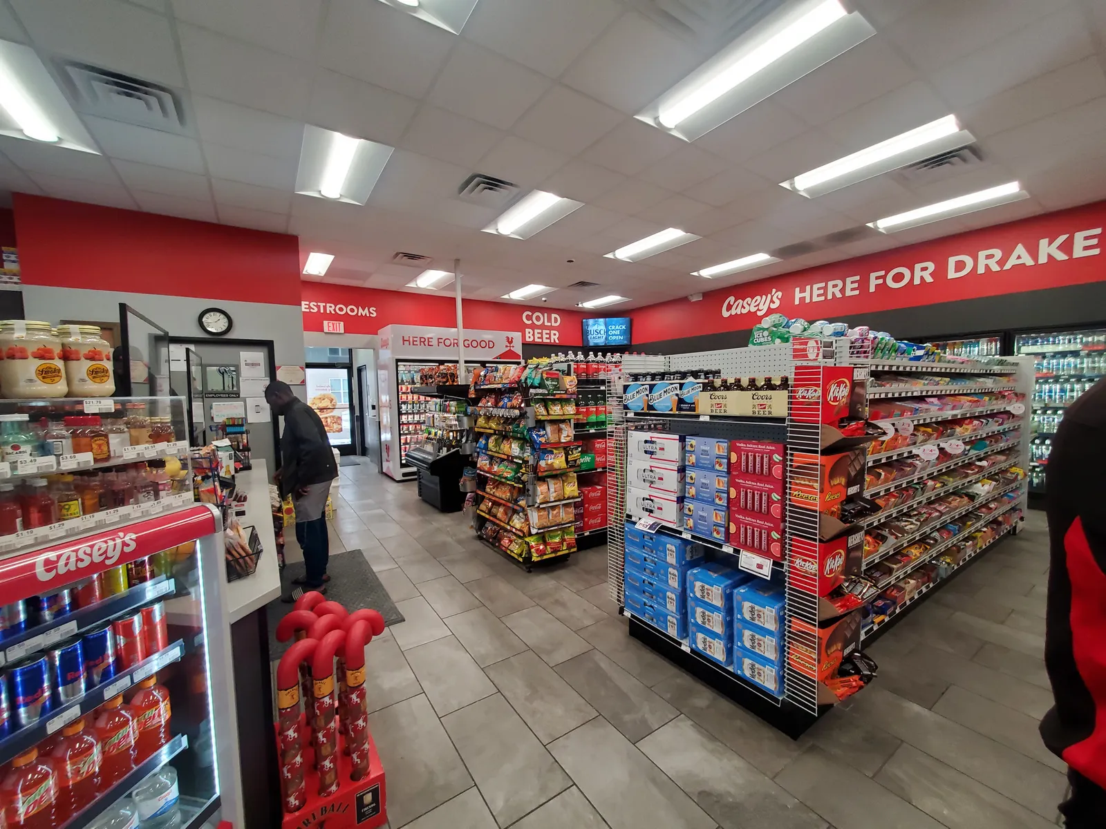 A photo of the interior of a Casey's convenience store in Drake.