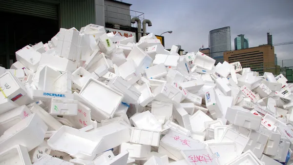 A pile of white foam blocks