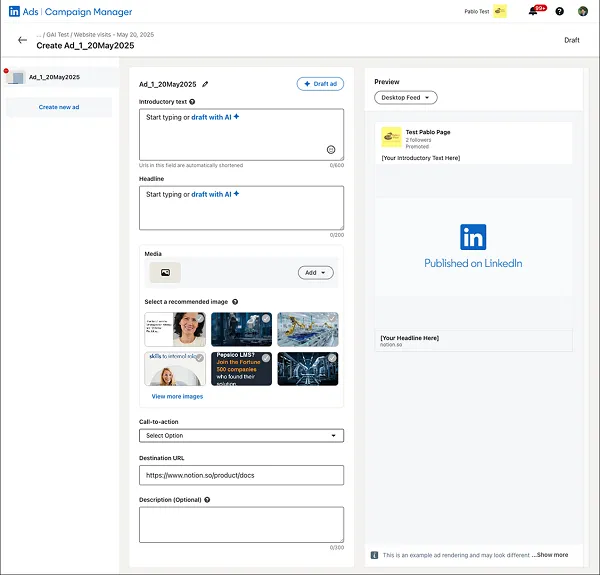 LinkedIn Draft with AI