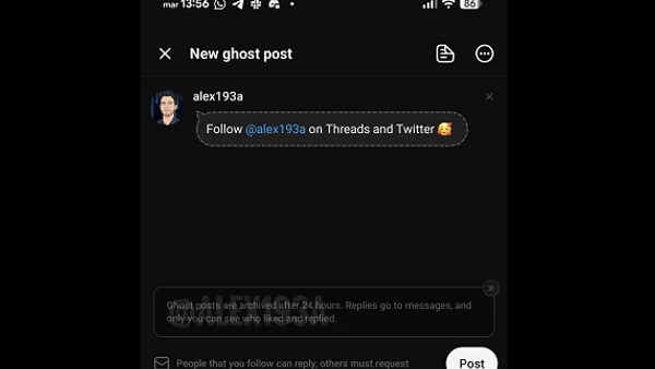 Threads ghost post