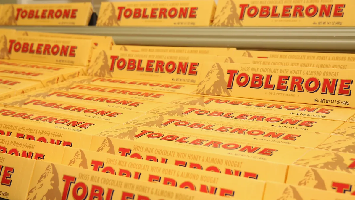 Toblerone on display in New York City.