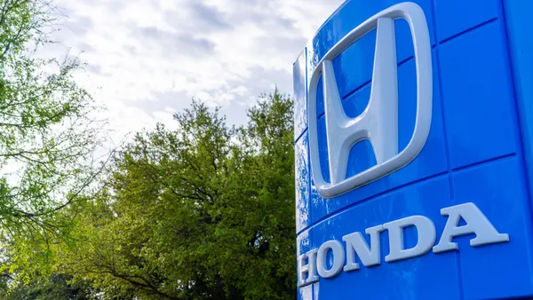 The Honda logo is displayed at the Howdy Honda dealership on March 18, 2024 in Austin, Texas.