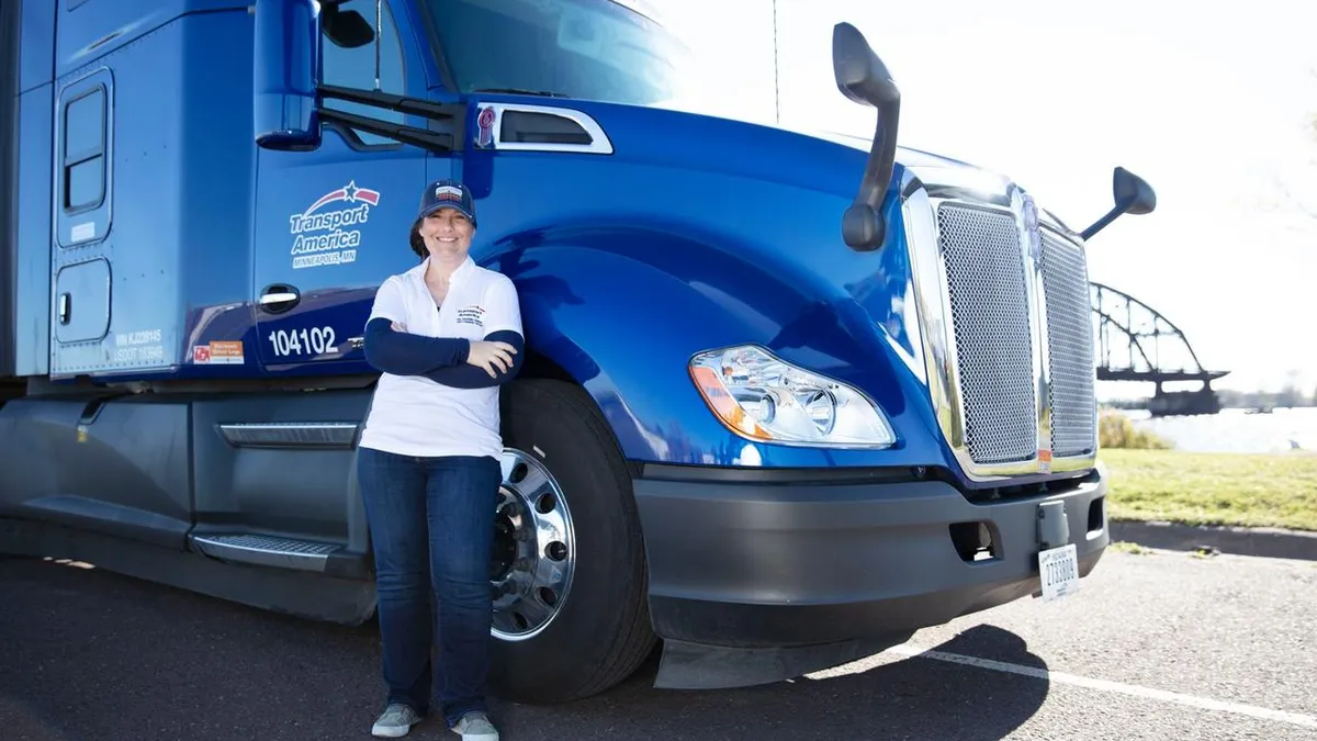 woman women trucking transport america