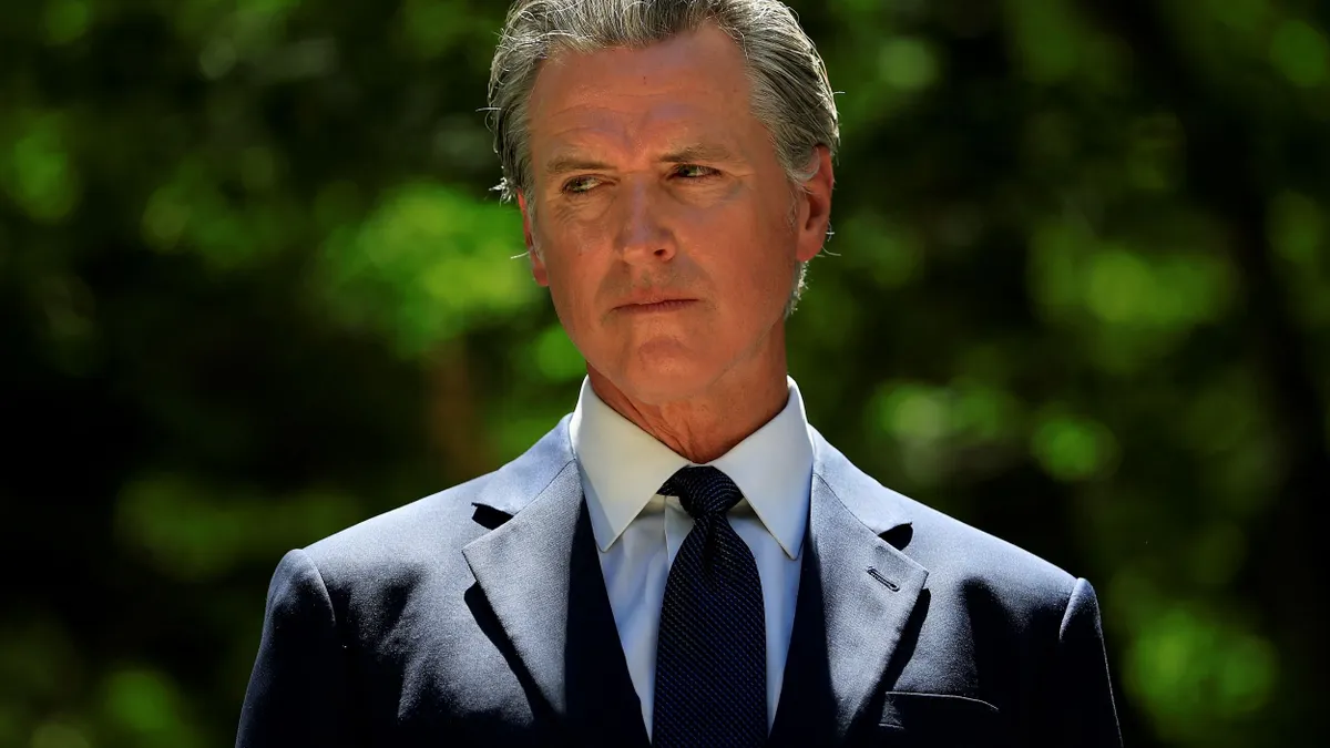 California Gov. Gavin Newsom during a news conference