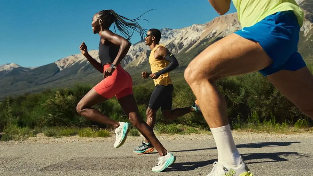 A group of runners on the road in the French Alps are featured in Hoka's latest ad campagin