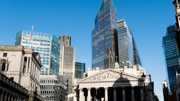 Financial buildings in the City of London, UK