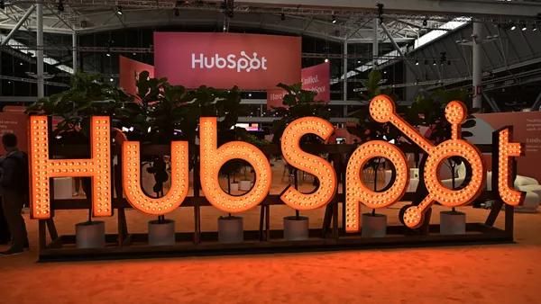 A picture of Hubspot's logo during their conference in 2024