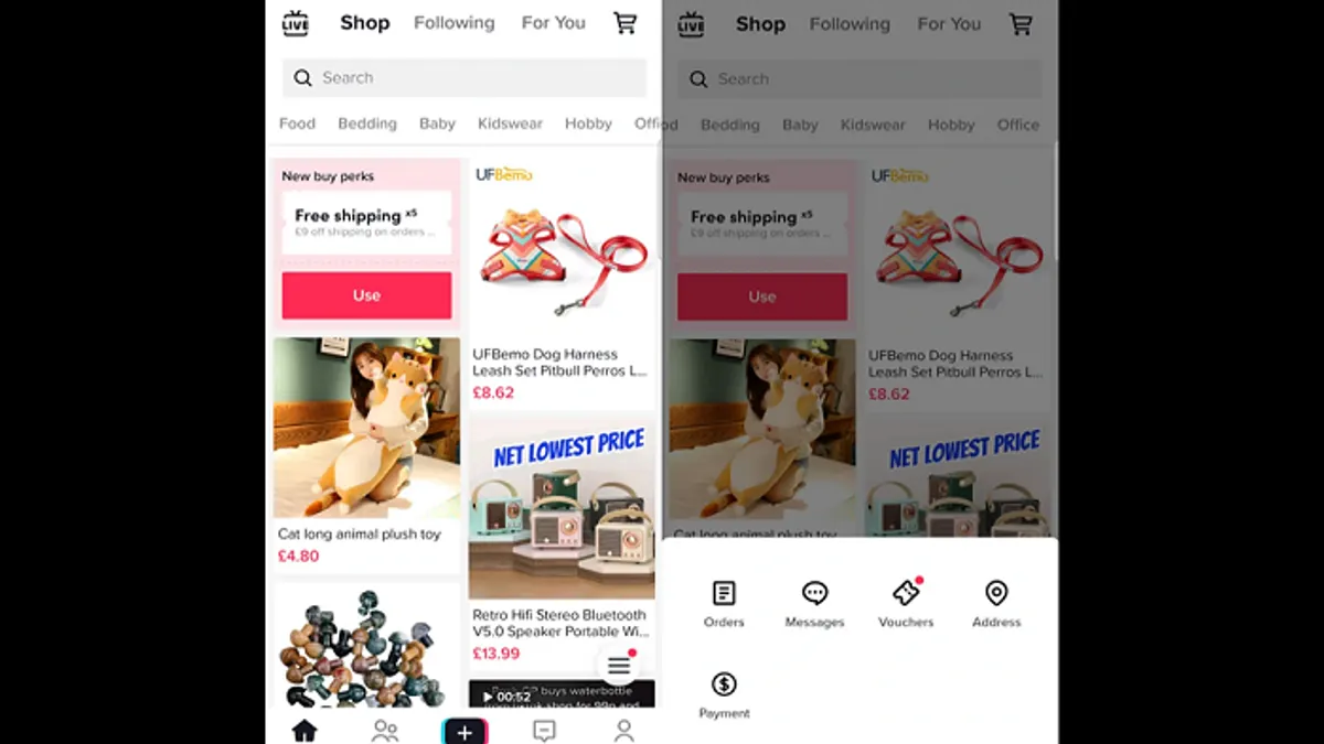 TikTok Shop tab