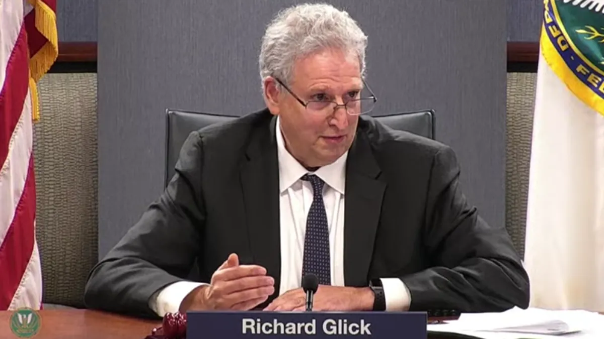 FERC Chairman Richard Glick speaking at an agency meeting on Dec. 15, 2022.