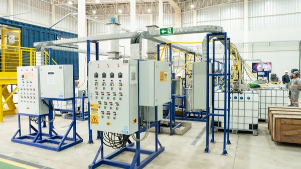 Image shows inside of a pilot rare earth plant in Brazil.