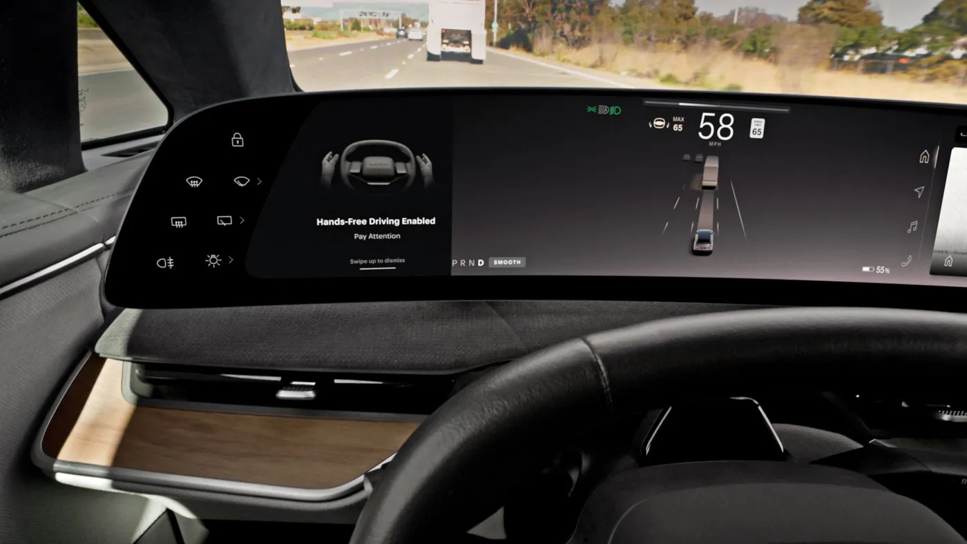 Lucid Hands-Free Drive Assist, in the Lucid Gravity