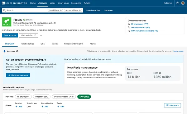 LinkedIn Sales Navigator Account IQ