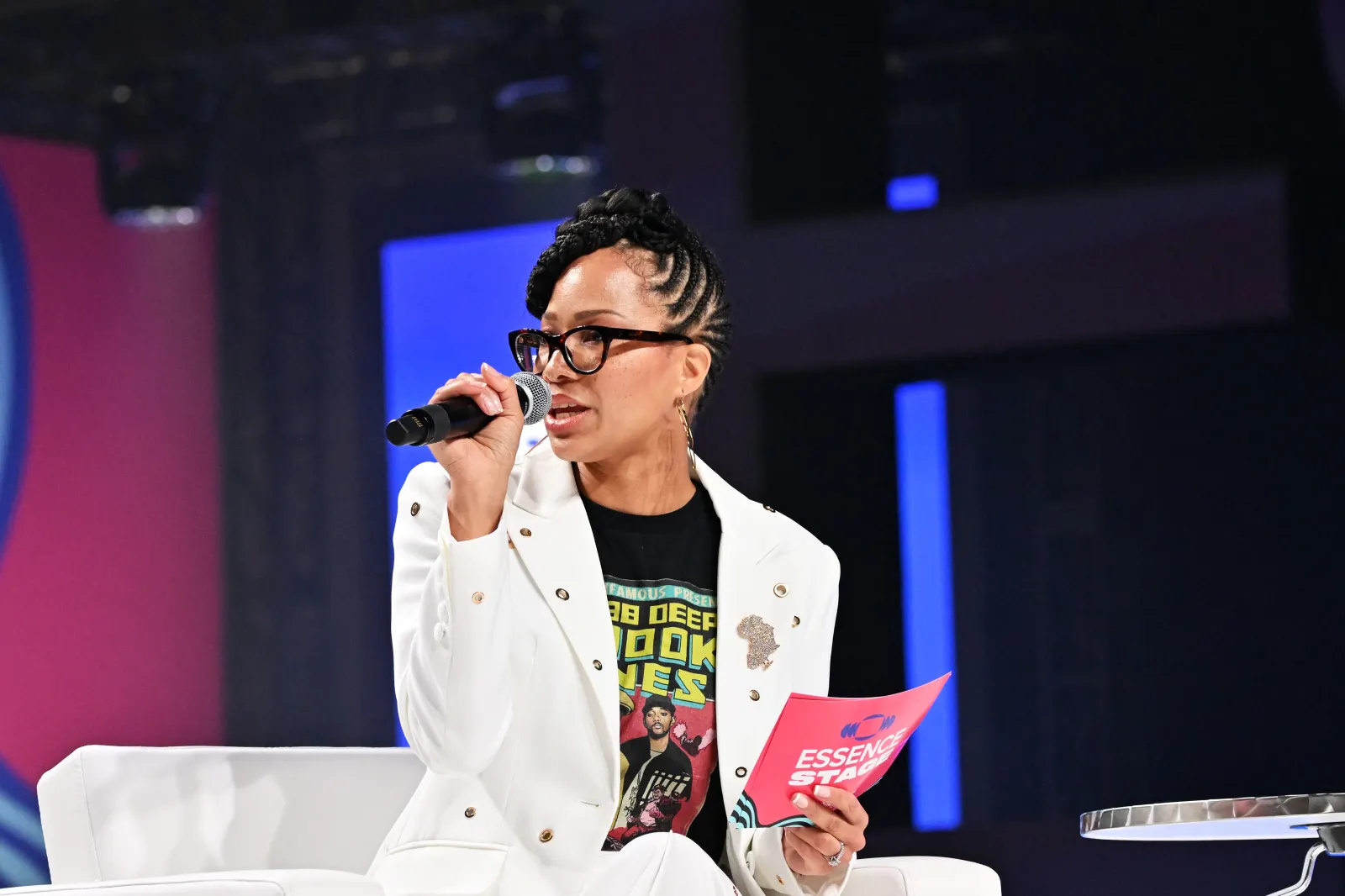 God-is Rivera speaks onstage at the 2023 ESSENCE Festival Of Culture™ at Ernest N. Morial Convention Center on July 01, 2023 in New Orleans, Louisiana.