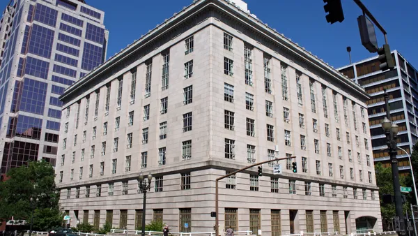 A facade of the Gus J. Solomon U.S. Courthouse in Portland, Oregon.