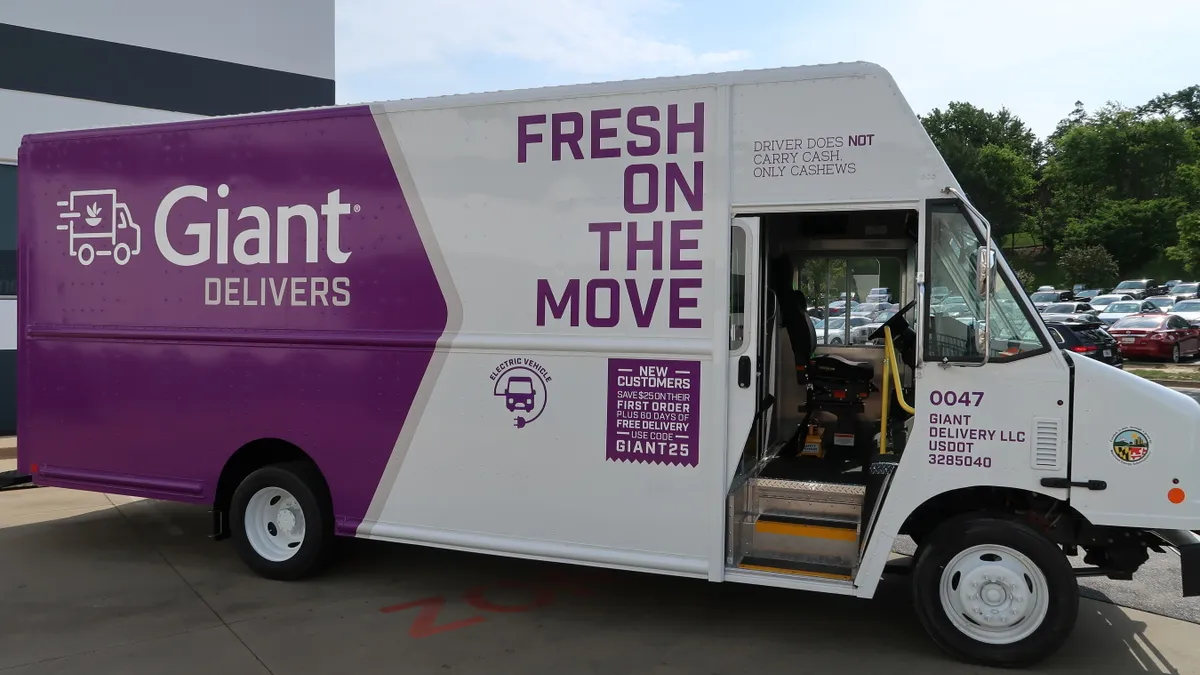 An electric vehicle Giant Food uses for delivery