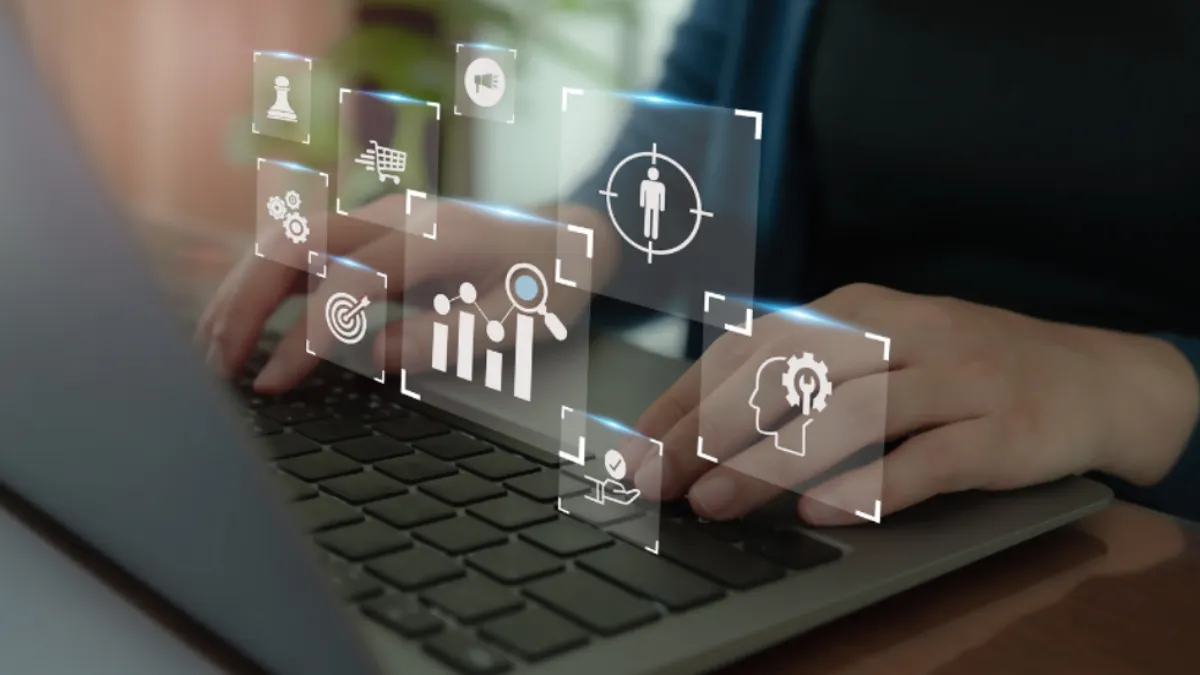 Predictive analytics, data visualization, business forecasting concept.