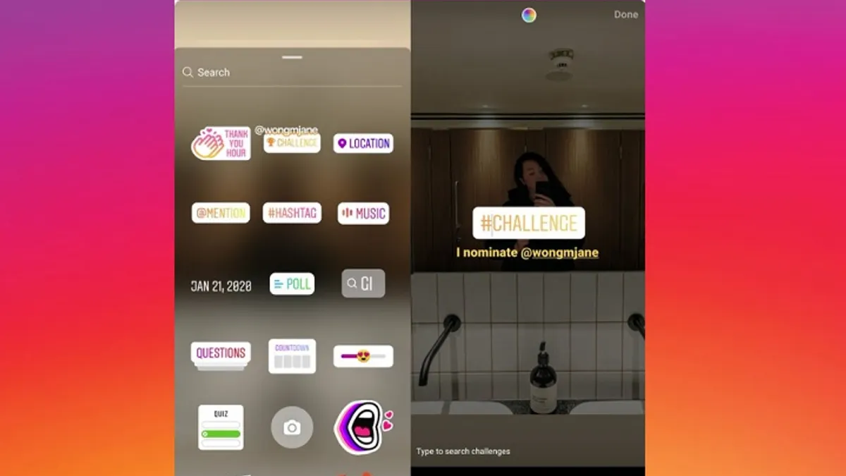 Instagram Challenge Sticker