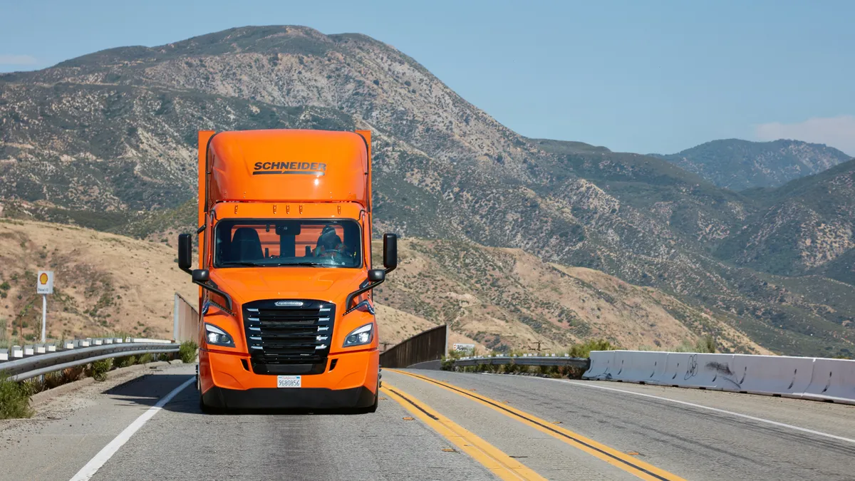 Schneider National eCascadia Freightliner electric truck