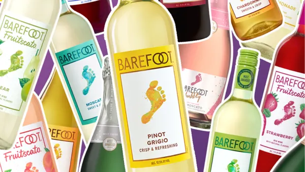 Barefoot Wine bottles
