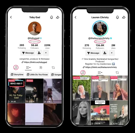 TikTok songwriter profile