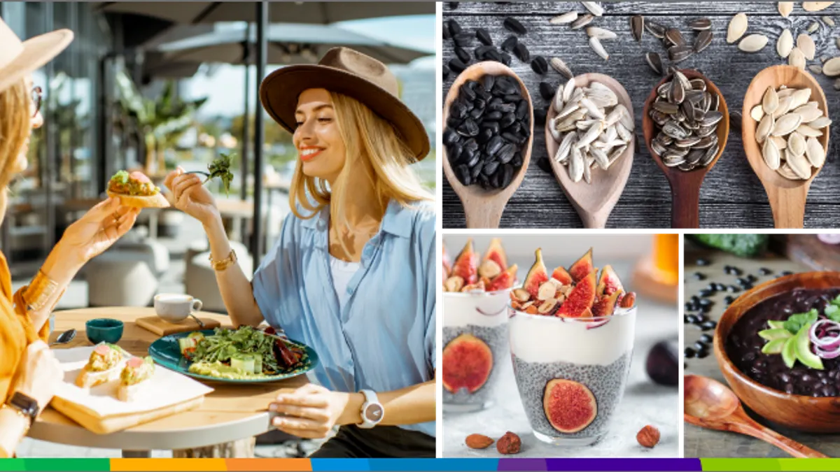 Compilation of several food items.