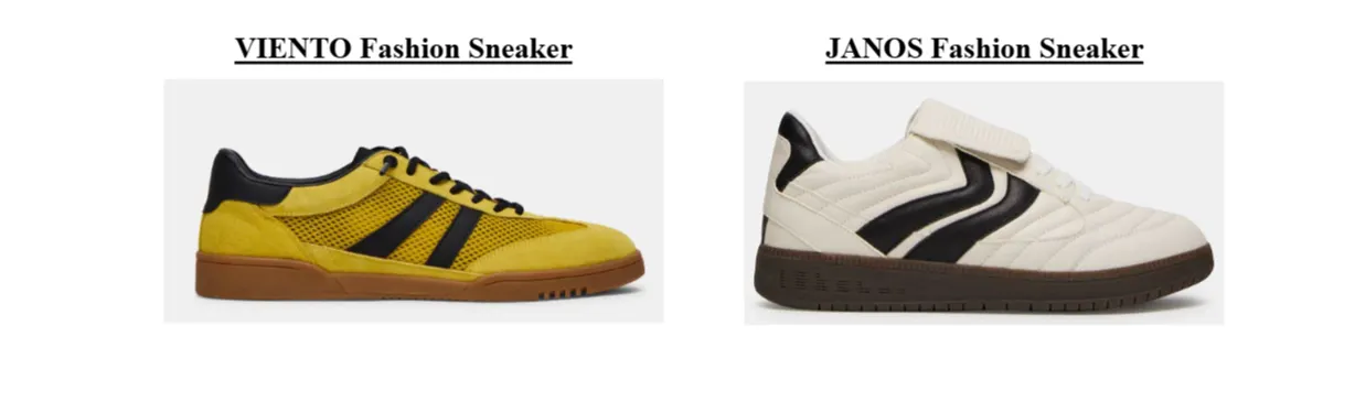 Images in a court document of two sneakers.