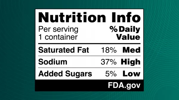 Example of proposed FDA front-of-pack nutrition label