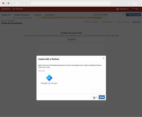 Quora Tag Manager integration