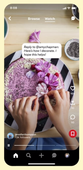 Pinterest reply with Idea Pin