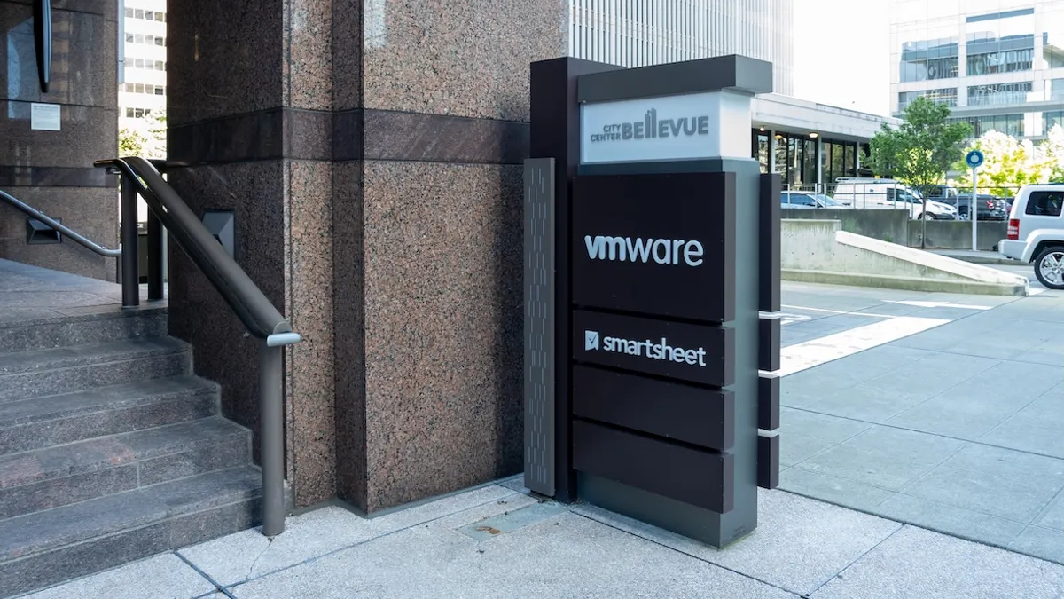 The entrance to VMware office on 108th Ave NE in Bellevue, WA.