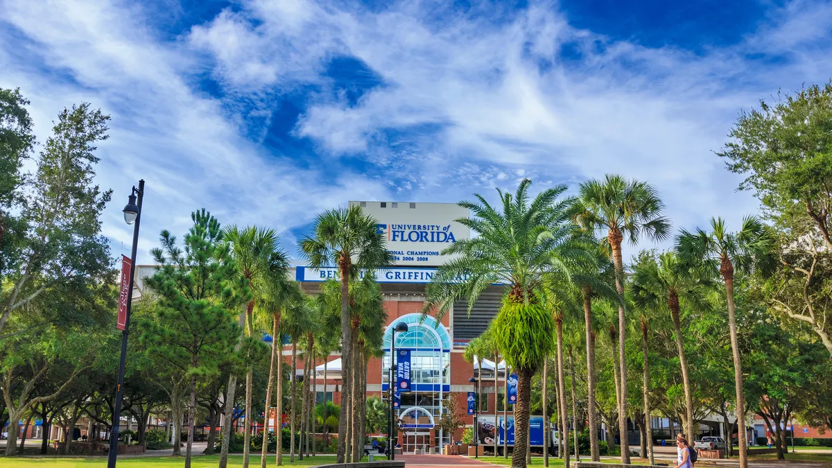 The stadium at University of Florida's campus.