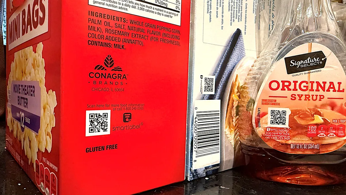 SmartLabel QR codes on products.