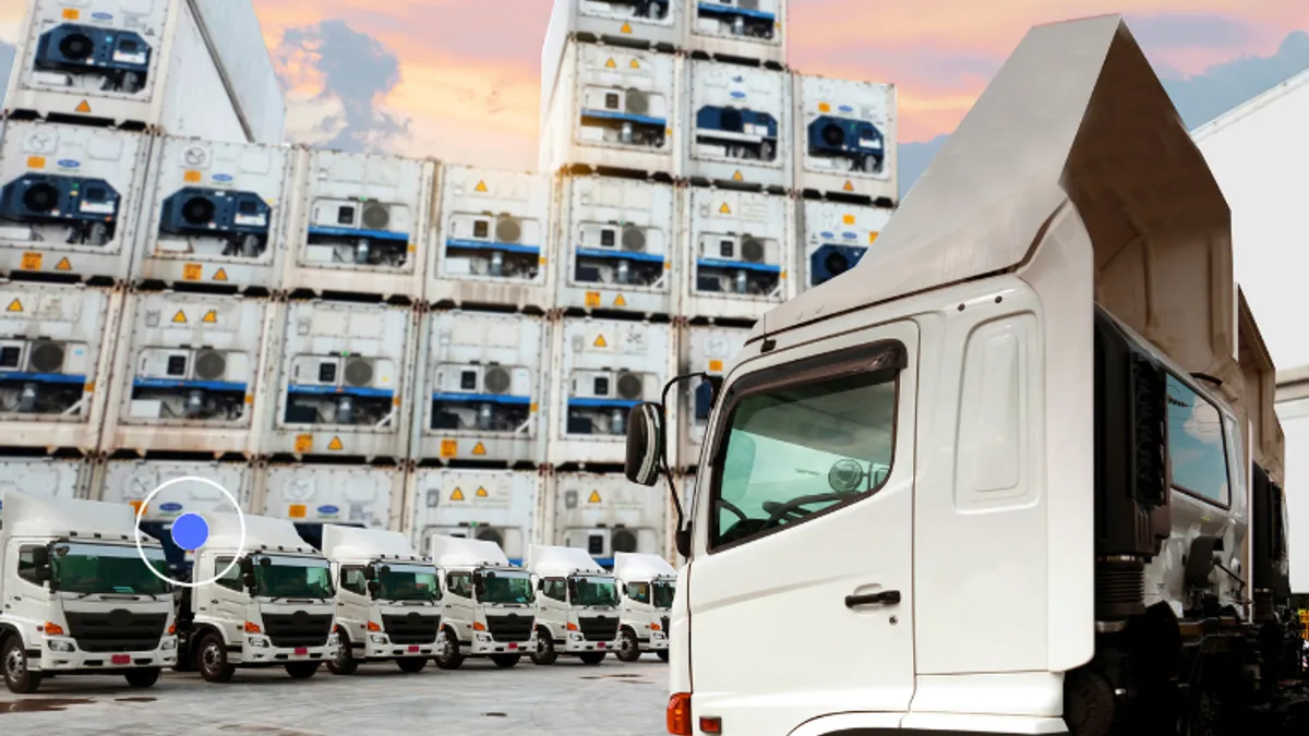 White trucks in parking