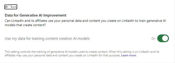 LinkedIn AI training