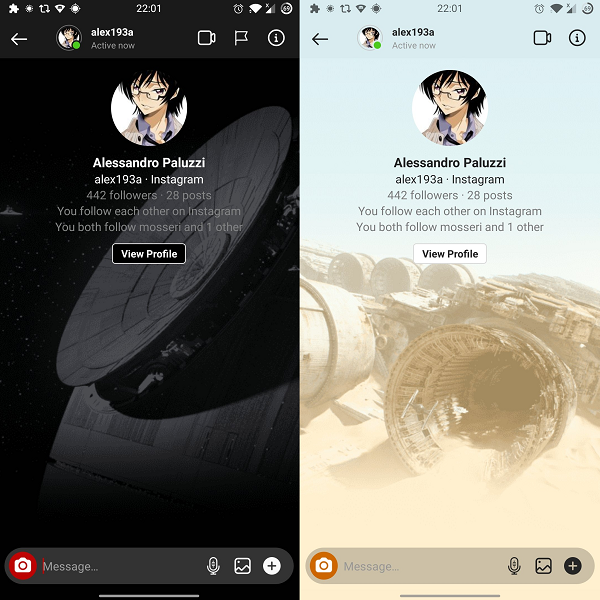Instagram Star Wars theme